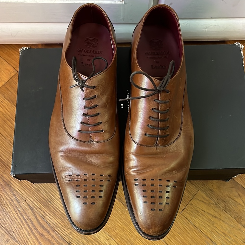 Gagliardi by Loake Mens Monro Brown Oxford Dress Shoe size US 11
